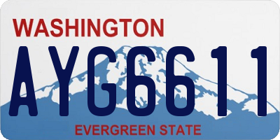 WA license plate AYG6611