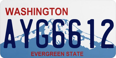 WA license plate AYG6612