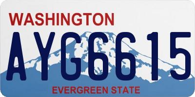 WA license plate AYG6615