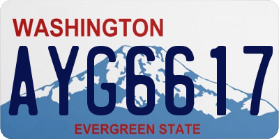 WA license plate AYG6617
