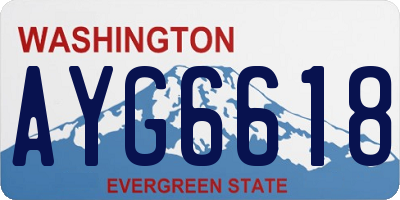 WA license plate AYG6618