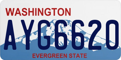 WA license plate AYG6620