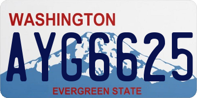 WA license plate AYG6625