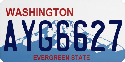 WA license plate AYG6627