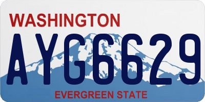 WA license plate AYG6629