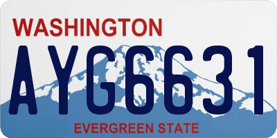 WA license plate AYG6631