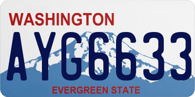 WA license plate AYG6633
