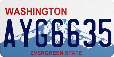 WA license plate AYG6635