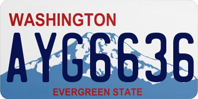 WA license plate AYG6636