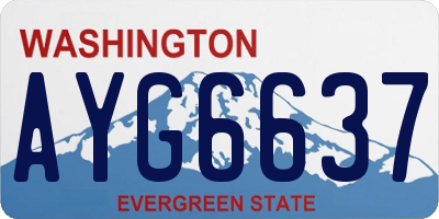 WA license plate AYG6637