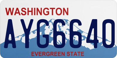 WA license plate AYG6640