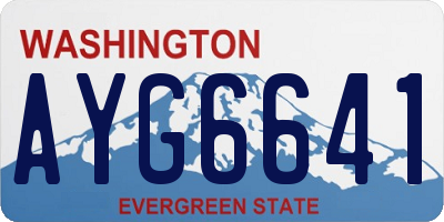 WA license plate AYG6641