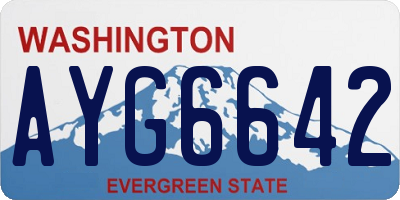 WA license plate AYG6642