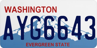 WA license plate AYG6643