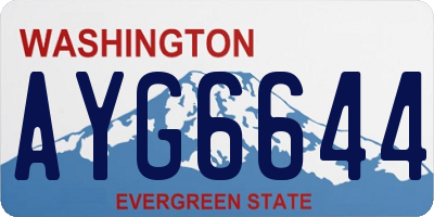 WA license plate AYG6644