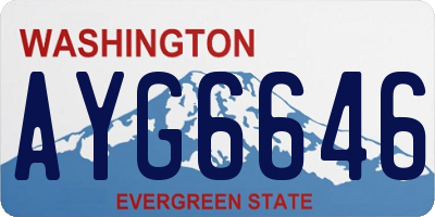 WA license plate AYG6646