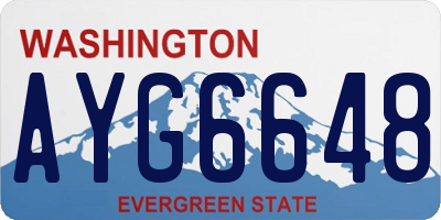 WA license plate AYG6648