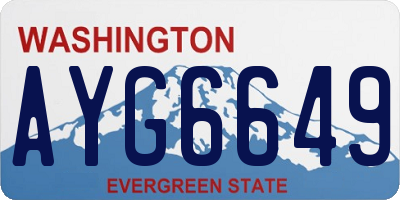 WA license plate AYG6649
