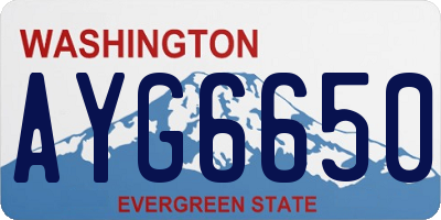 WA license plate AYG6650