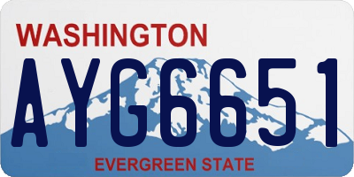 WA license plate AYG6651