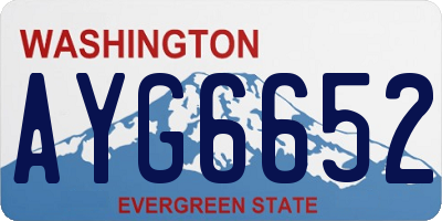 WA license plate AYG6652