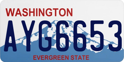 WA license plate AYG6653