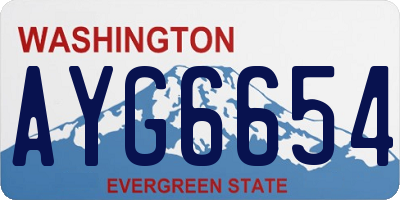 WA license plate AYG6654