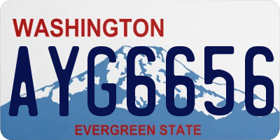 WA license plate AYG6656