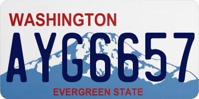 WA license plate AYG6657