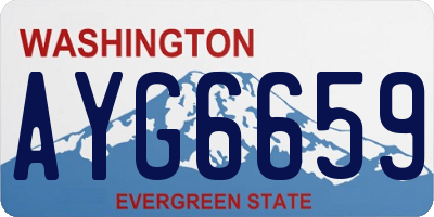 WA license plate AYG6659