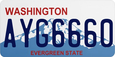 WA license plate AYG6660