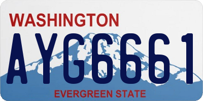 WA license plate AYG6661