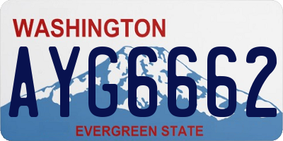 WA license plate AYG6662