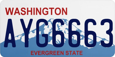 WA license plate AYG6663