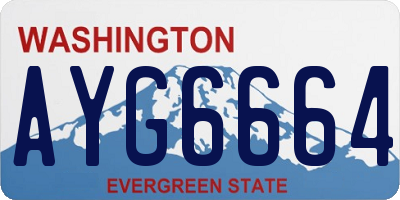 WA license plate AYG6664