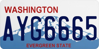 WA license plate AYG6665