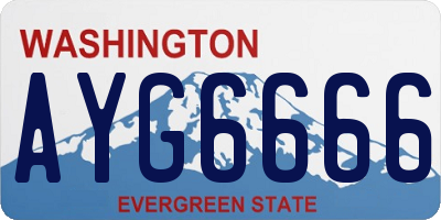 WA license plate AYG6666