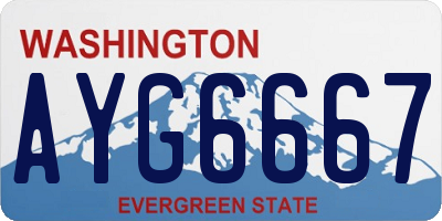 WA license plate AYG6667