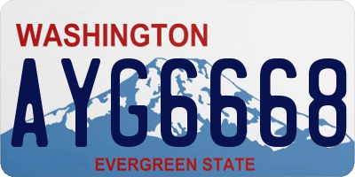 WA license plate AYG6668