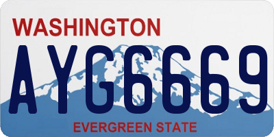 WA license plate AYG6669