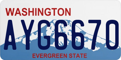 WA license plate AYG6670