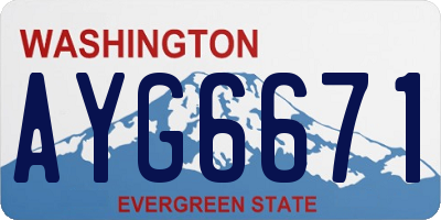 WA license plate AYG6671