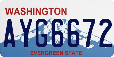 WA license plate AYG6672