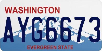 WA license plate AYG6673