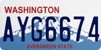 WA license plate AYG6674