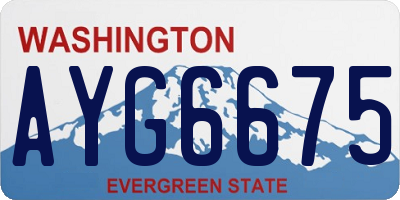 WA license plate AYG6675