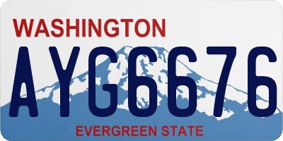 WA license plate AYG6676