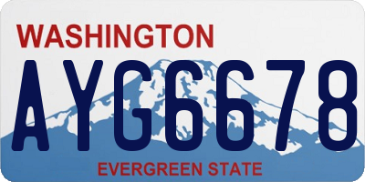 WA license plate AYG6678