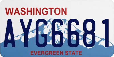 WA license plate AYG6681