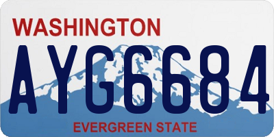 WA license plate AYG6684